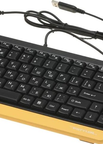 Клавиатура + мышь A4Tech Fstyler F1110 клав:черный/желтый мышь:черный/желтый USB Multimedia (F1110 BUMBLEBEE)