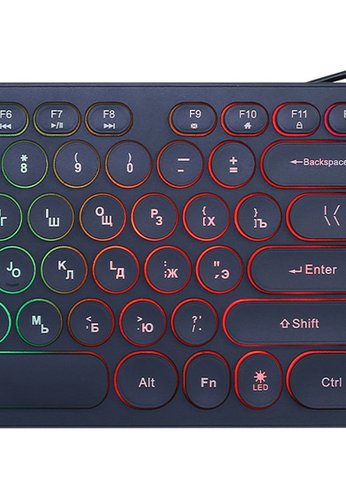 Клавиатура Oklick 420MRL черный USB slim Multimedia LED
