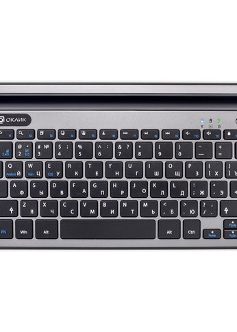 Клавиатура Oklick 845M серый/черный USB беспроводная BT/Radio slim Multimedia (1680661)