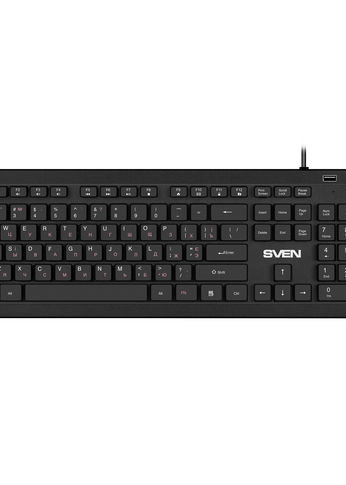 Клавиатура Sven KB-E5700H чёрная(104кл, USB-Hub*2, Slim, 12Fn, островной тип кл.)