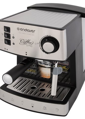 Кофеварка Endever Costa-1060 Espresso, 1 000 Вт, 15 бар