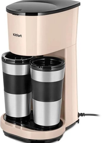 Кофеварка капельная Kitfort КТ-7303 800Вт бежевый/черный