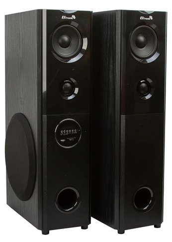 Колонки 2.0 Eltronic 20-82 HOME SOUND динамик 6шт/2х8"; 2х4"; 2х1.5" 100Вт, комплект 2 колонки, черный