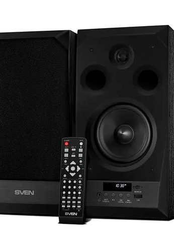 Колонки 2.0 Sven АС MC-20 чёрный 90Вт FM USB/microSD дисплей ПДУ Bluetooth