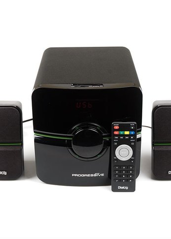 Колонки 2.1 Dialog Progressive AP-203 BLACK 2.1, 18W+2*10W RMS, USB+SD reade