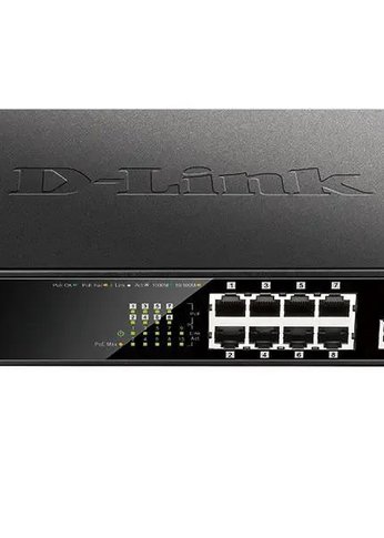 Коммутатор D-Link DGS-1010MP/A1A 9G 1SFP 8PoE 125W неуправляемый
