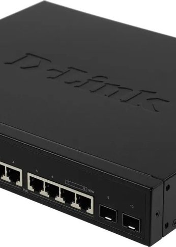 Коммутатор D-Link DGS-1100-10MPPV2/A 8G 2SFP 8PoE+ настраиваемый