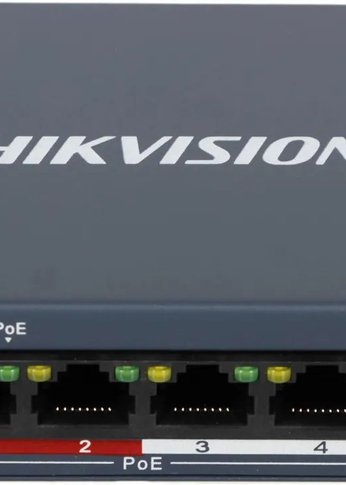 Коммутатор Hikvision DS-3E0105P-E/M(B) 4x100Mb 4PoE+ 35W неуправляемый