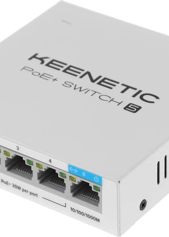 Коммутатор Keenetic KN-4610 (L2) 5x1Гбит/с 4PoE+ 60W неуправляемый