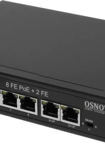 Коммутатор Osnovo SW-21000(120W) 8PoE 120W неуправляемый