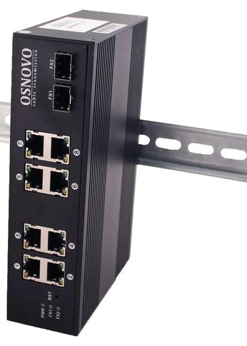 Коммутатор Osnovo SW-70802/I (L2) 10x1Гбит/с 2SFP неуправляемый