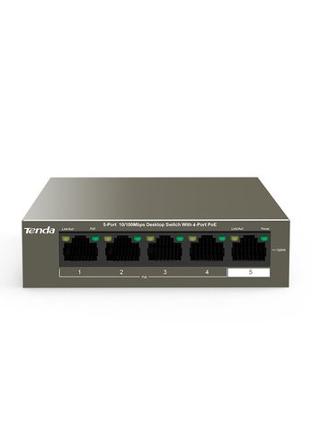 Коммутатор Tenda 5Port 10/100M TEF1105P-4-38W