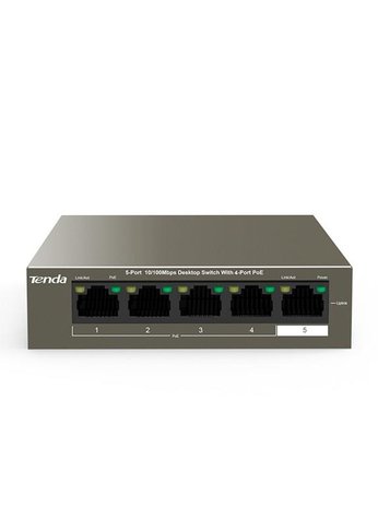 Коммутатор Tenda 5Port 10/100M TEF1105P-4-63W