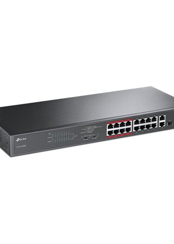 Коммутатор TP-Link TL-SL1218MP 16x100Mb 2G 16PoE+ 192W неуправляемый