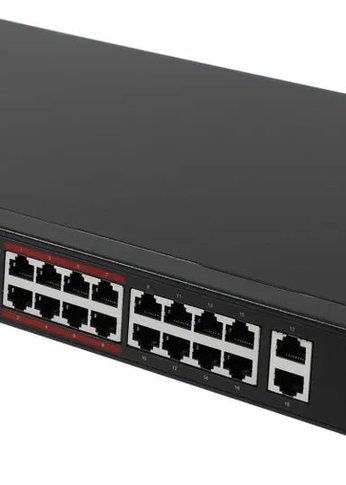 Коммутатор TP-Link TL-SL1218P 16x100Mb 1G 16PoE+ 150W неуправляемый