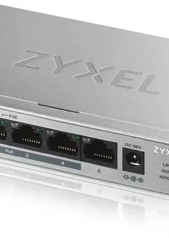 Коммутатор Zyxel GS1005HP GS1005HP-EU0101F 5G 4PoE+ 60W неуправляемый