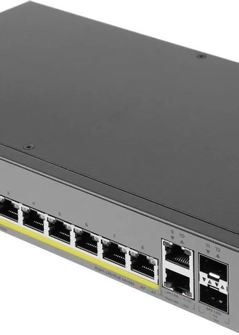 Коммутатор Zyxel GS1350-12HP-EU0101F (L2) 10x1Гбит/с 2SFP 8PoE+ 130W управляемый