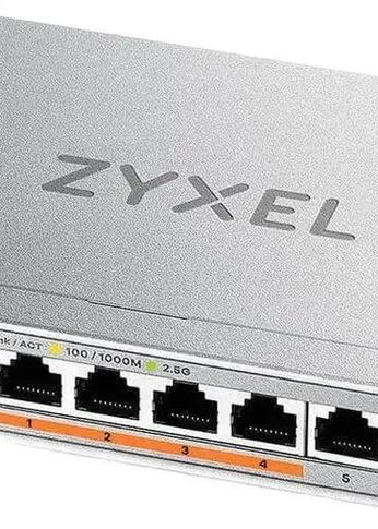 Коммутатор Zyxel XMG-105HP-EU0101F (L2) 5x2.5Гбит/с 1SFP+ 4PoE++ 70W неуправляемый