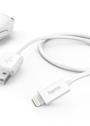 Комплект зар./устр. Hama H-183266 2.4A для Apple кабель Apple Lightning белый (00183266)