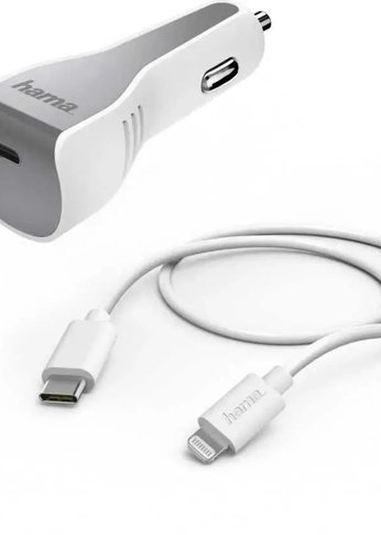 Комплект зар./устр. Hama H-183317 3A PD для Apple кабель Apple Lightning/Type-C белый (00183317)