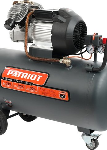 Компрессор поршневой Patriot Профессионал Professional 100-400 масляный 400л/мин 100л 2200Вт серый/черный