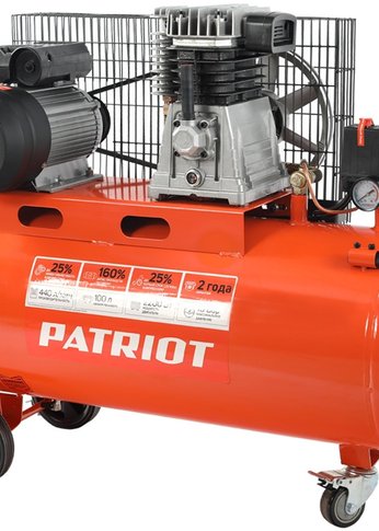 Компрессор поршневой Patriot PTR 100-440I масляный 440л/мин 100л 2200Вт оранжевый