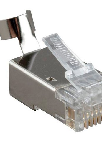 Коннектор Hyperline (PLUG-8P8C-UV-C6-TW-SH-10) FTP кат.6 RJ45 прозрачный (упак.:100шт)