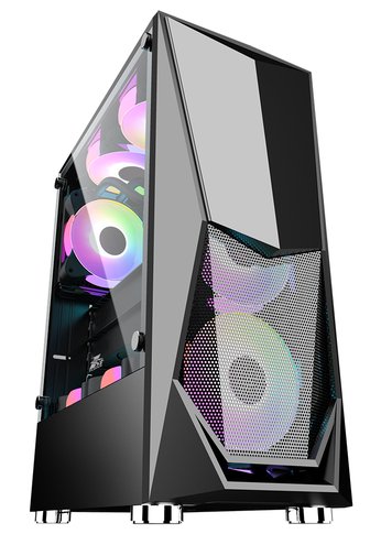 Корпус 1STPlayer DK-3 BLACK / ATX, tempered glass / 3x 120mm LED fans inc. / DK-3-BK-3G6