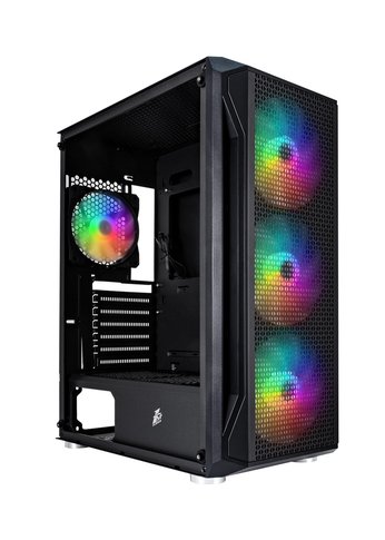 Корпус 1STPlayer FIREBASE X5 / ATX, tempered glass / 3x140mm & 1x120mm LED fans inc. / X5-3G6P-1G6