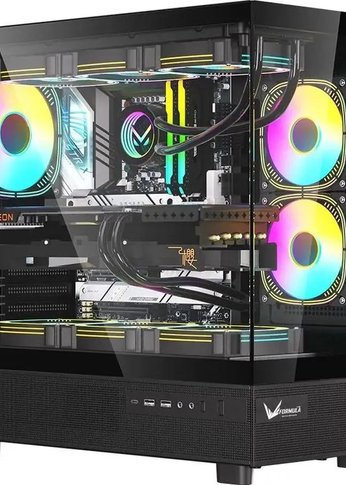 Корпус Formula Crystal Z8 FLOE черный без БП ATX 3x120mm 5x140mm 1xUSB2.0 1xUSB3.0 1xUSB3.1 audio bott PSU