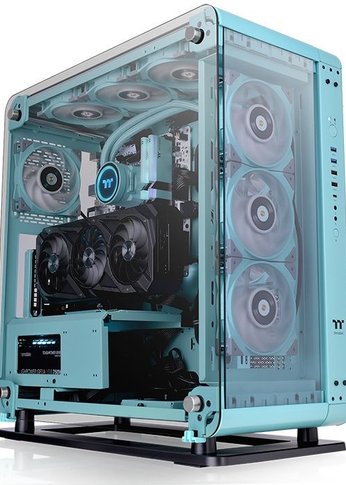 Корпус Thermaltake Core P6 TG Turquoise бирюзовый без БП ATX 10x120mm 6x140mm 2xUSB2.0 2xUSB3.0 audio bott PSU