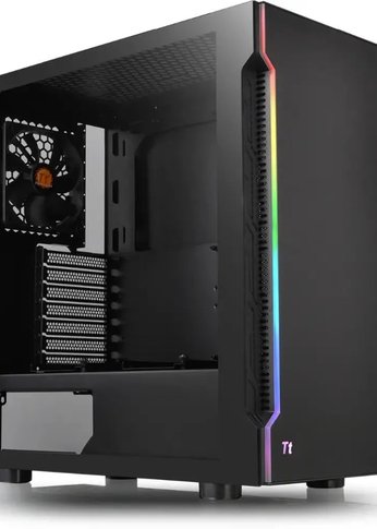 Корпус Thermaltake H200 TG RGB черный без БП ATX 2xUSB3.0 audio bott PSU