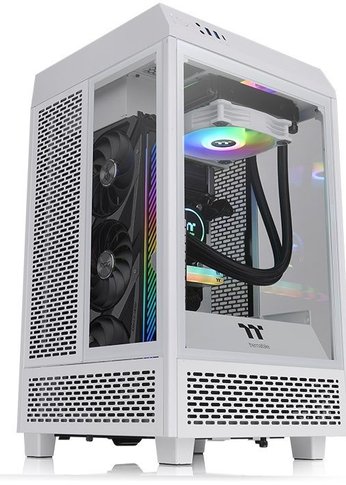 Корпус Thermaltake The Tower 100 белый без БП miniITX 1x120mm 3x140mm 2xUSB3.0 audio bott PSU