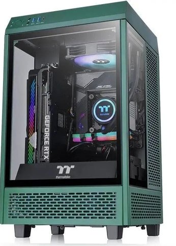 Корпус Thermaltake The Tower 100 Racing Green черный без БП miniITX 1x120mm 3x140mm 2xUSB3.0 audio bott PSU