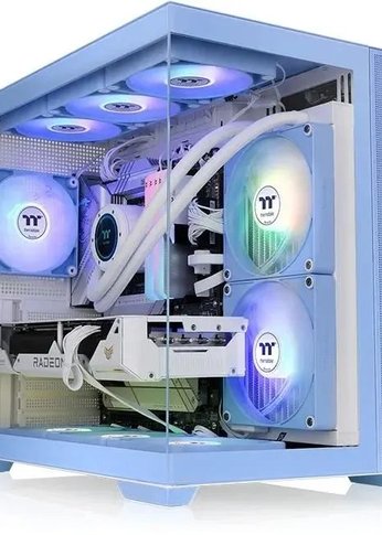 Корпус Thermaltake View 380 TG ARGB синий без БП ATX 6x120mm 2x140mm 1x200mm 2xUSB3.0 audio bott PSU