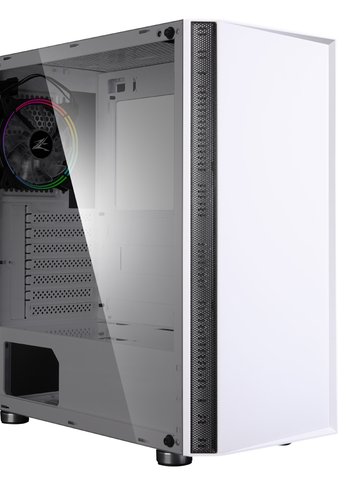 Корпус Zalman R2 White (3xUSB, 2xAudio, 20мм FAN, прозрачная стенка-закаленное стекло, ATX, без БП)