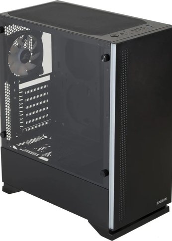 Корпус Zalman S5 Black, без БП, боковое окно (закаленное стекло), черный,  ATX