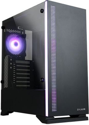 Корпус Zalman S5 Black, без БП, боковое окно (закаленное стекло), черный,  ATX