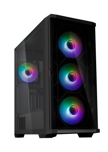 Корпус Zalman Z10 DUO Black Mid Tower (ATX/mATX/Mini-ITX, без БП, Plastic, Steel, Tempered Glass, F:3x140mm R:1x120mm)