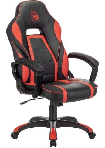 Кресло игровое A4Tech Bloody GC-350 черный/красный эко.кожа крестов. пластик черный