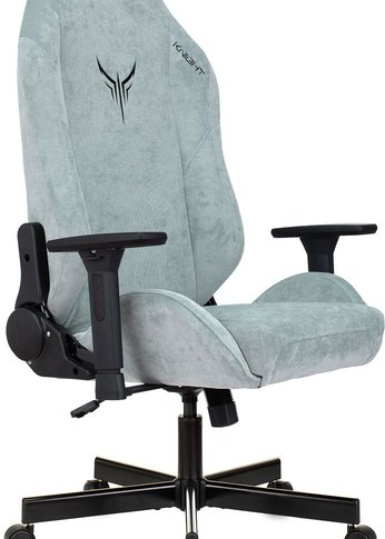 Кресло игровое Knight N1 Fabric серо-голубой Light-28 с подголов. крестов. металл