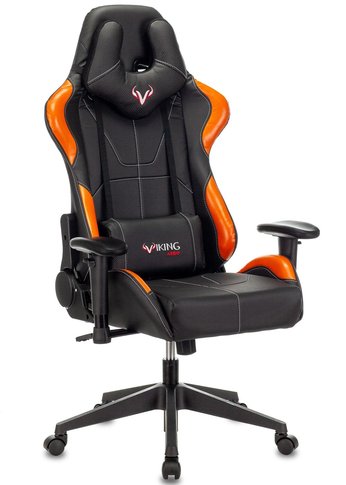 Кресло игровое Zombie VIKING 5 AERO черный/оранжевый эко.кожа с подголов. крестов. пластик