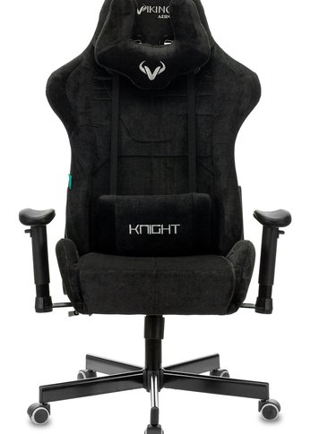 Кресло игровое Zombie VIKING KNIGHT Fabric черный Light-20 с подголов. крестов. металл