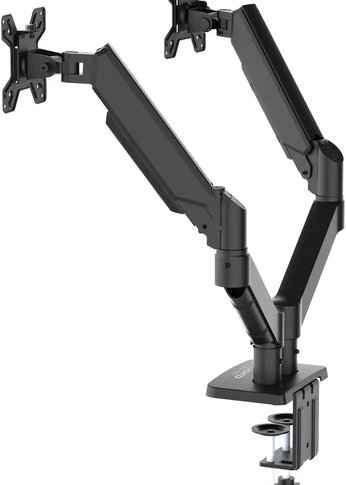 Кронштейн для мониторов ЖК Buro BU-M12 черный 17"-32" макс.10кг крепление к столешнице поворот и наклон