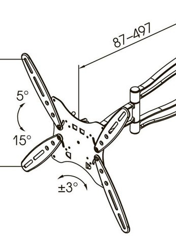 Кронштейн для телевизора Kromax TECHNO-5 белый 15"-55" макс.35кг настенный поворот и наклон