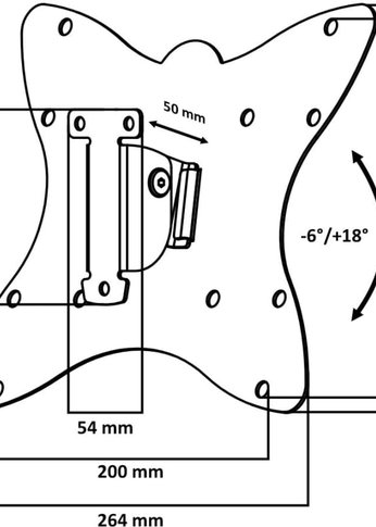 Кронштейн для телевизора LE'ster LST-201.02 for TV 10"- 55" vesa 200*200