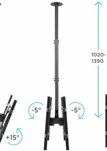 Кронштейн для телевизора Onkron N3L черный 40"-80" макс.50кг потолочный наклон