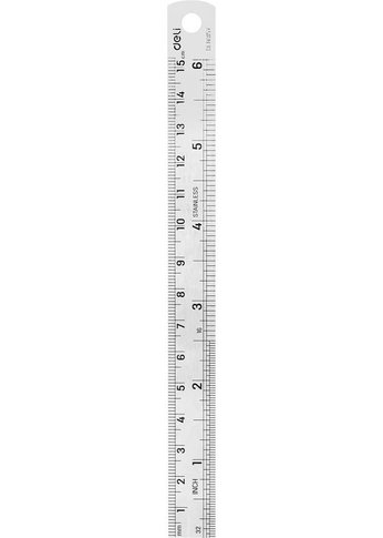 Линейка стальная Deli DL8015Y 150мм нержавеющая сталь