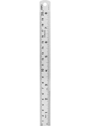 Линейка стальная Deli DL8020Y 200мм нержавеющая сталь