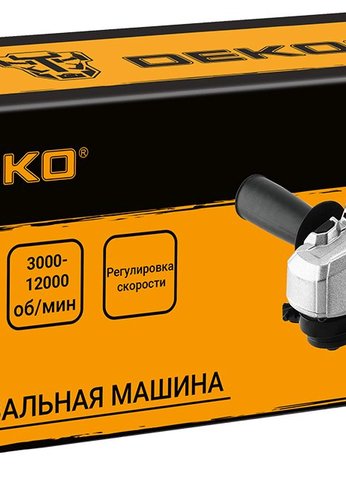 Машина углошлифовальная Deko DKAG1250 1250Вт 12000об/мин рез.шпин.:M14 d=125мм